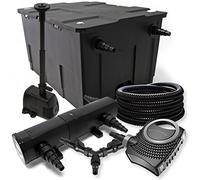 SunSun Kit complet: CBF-550 Filtre de bassin jusqu'à 60000 L, NEO10000 pompe de filtration 10000l/h 80W, CUV-236 lampe uv 36W, 25m Tuyau 25 mm, HJ-943 fontaine 800l/h 16W, Y-distributeur