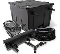 SunSun Kit complet: CBF-550 Filtre de bassin jusqu'à 60000L Biologique, NEO10000 pompe de filtration 10000l/h 80W, CUV-236 lampe uv UVC Clarificateur avec 36W, 25m Tuyau 25 mm, Y-distributeur