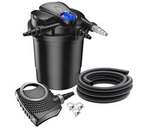 SunSun Kit complet: CPA-10000 Filtre de bassin à pression jusqu’à 12000 L avec 11 Watt lampe uv, NEO6000 SuperEco pompe 6000l/h 40W, 5m Tuyau 38 mm (1 1/2"), collier de serrage W1 44-47mm