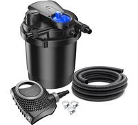 SunSun Kit complet: CPA-2500 Filtre de bassin à pression jusqu’à 6000 L avec 11 Watt lampe uv, NEO6000 SuperEco pompe 6000l/h 40W, 5m Tuyau 32 mm (1 1/4"), collier de serrage W1 44-47mm