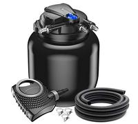 SunSun Kit Complet: CPA-50000 Filtre de Bassin à Pression Jusqu’à 100000 L avec 55 Watt Lampe UV, NEO8000 SuperEco Pompe 8000l/h 70W, 10m Tuyau 38 mm (1 1/2"), Collier de Serrage W1 44-47mm
