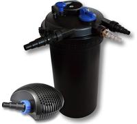 SunSun Kit complet: CPF-15000 Filtre de bassin à pression jusqu’à 30000 L avec 18 Watt UV-C lampe uv, CTF-6000 SuperECO pompe de filtration 6000l/h 40W