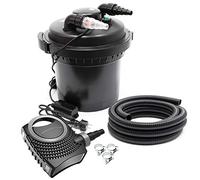 SunSun Kit complet: CPF-280 Filtre de bassin à pression jusqu’à 8000 L avec 11 Watt lampe uv, NEO-2800 SuperECO pompe 3000l/h 10W, 5m Tuyau 38 mm (1 1/2"), collier de serrage W1 44-47mm