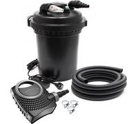 SunSun Kit complet: CPF-380 Filtre de bassin à pression jusqu’à 12000 L avec 11 Watt lampe uv, NEO3800 SuperEco pompe 3600l/h 20W, 5m Tuyau 38 mm (1 1/2"), collier de serrage W1 44-47mm