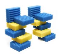 SunSun Lot Complet de 12 éponges filtrantes pour Filtre Biologique CBF-350C - 4 Jaunes, 8 Bleues - Pièce détachée Mousse de Filtration - Matériaux filtrants pour Bassin Piscine Eau