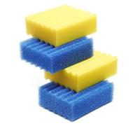 SunSun Lot Complet de 4 éponges filtrantes pour Filtre Biologique CBF-350-2 Jaunes, 2 Bleues - Pièce détachée Mousse de Filtration - Matériaux filtrants pour Bassin Piscine Eau