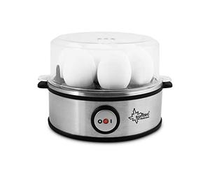 SUNTEC Cuiseur à œufs inox EGG-8564 design [Pour 1 à 7 œuf(s), degré de cuisson réglable, signal sonore, avec bol pour œufs brouillés + verre doseur avec pique-œuf, max. 360 W]