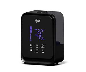 SUNTEC Humidificateur à Ultrasons Monsun 6000 Noir Silencieux | Diffuseur d'Arômes Avec Réservoir d'eau de 4,5 l | Nébuliseur avec 3 niveaux de Brume, minuterie et ioniseur