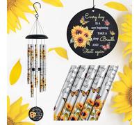 Suntimber Carillon éolien en Forme de Tournesol, 15,2 x 15,2 x 88,9 cm | Cadeaux de condoléances pour la perte d'une mère et d'un père, cadeaux commémoratifs en mémoire d'un être cher