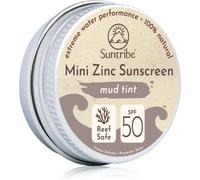 Suntribe Mini Zinc Sunscreen crème protectrice minérale visage et corps SPF 50 Mud Tint 15 g