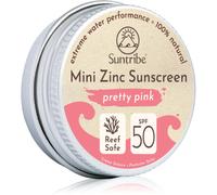 Suntribe Mini Zinc Sunscreen crème protectrice minérale visage et corps SPF 50 Pretty Pink 15 g