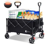SUNULA Chariot à bras pliable, capacité de charge 120 kg, avec poignée à un seul clic, noir