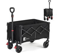 SUNULA Chariot à bras Pliable Petit 80L 100KG, Chariot pliable pour faire les courses, Noir
