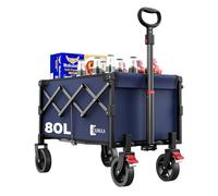 SUNULA Chariot Pliable Petit 80L 100KG, Chariot Pliable avec Poids réduit, Chariot Tout-Terrain avec Freins, Bleu