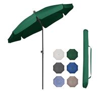 Sunula Parasol Ø200 cm Parasol de balcon Parasol de jardin Parasol de terrasse avec housse de protection Pliable et hauteur réglable UPF 50+, vert