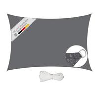 Sunula Voile d’ombrage Rectangulaire 2x3m Imperméable - sans Couture, PES 160g/m², Résistant à la Déchirure, avec Effet Lotus et Protection UV Jusqu’à 95%, pour Balcon Terrasse Jardin, Anthracite