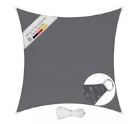 Sunula Voile d'ombrage Carré 3x3m Imperméable - PES 160g/m², avec Anneaux Acier Inoxydable, Scellement des Coutures et Protection UV Jusqu’à 95%, pour Balcon Terrasse Jardin, Anthracite