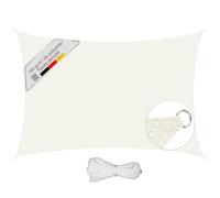Sunula Voile d'ombrage Rectangulaire 3x5m Imperméable - PES 160g/m², avec Anneaux Acier Inoxydable, Scellement des Coutures et Protection UV Jusqu’à 95%, pour Balcon Terrasse Jardin, Crème