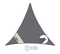 Sunula Voile d'ombrage Triangulaire 3x3x3m Imperméable - PES 160g/m², avec Anneaux Acier Inoxydable, Scellement des Coutures et Protection UV Jusqu’à 95%, pour Balcon Terrasse Jardin, Anthracite