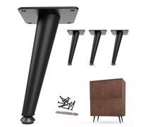 SunVFaFa 4 St Pieds de Meubles Noir 15 cm - Pieds Métalliques Coniques pour Meubles, Commode, Buffet, Table de Chevet, Canapé - Pieds Réglables