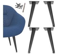 SunVFaFa 4 St Pieds de Meubles Noir 30 cm - Pieds Métalliques Coniques pour Meubles, Commode, Buffet, Table de Chevet, Canapé - Pieds Réglables
