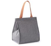 sunVigorous Sac à lunch, Petite glacière pliable, Sac isotherme avec doublure en feuille d'aluminium, Sac à lunch pour les déplacements, le travail, l'école, les sorties alimentaires (gris, 9L)