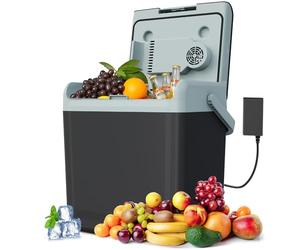 SUNVIVIPRO Glacière électrique portable 25 QT avec poignée - Double chauffage et refroidissement Mini réfrigérateur thermoélectrique de voiture pour véhicules, camions, voyages, camping, pique-niques