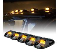 Sunwan Lot de 5 feux de signalisation pour toit de voiture ou camion 12 LED étanches Lumière ambre et optique noir fumé