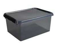 Sunware 88001820 - Boîte de rangement the comfort-line 15 L | Gris transparent, boîte de rangement avec couvercle pour un rangement peu encombrant