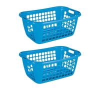 Sunware Basic panier à linge bleu 65 cm - set de 2 pièces