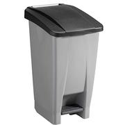 Sunware Basic Poubelle 60 l - 49 x 38 x 70 cm - avec Roues, pédales/poignée - Gris/Noir