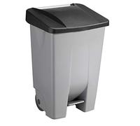 Sunware Basic Poubelle 80 l - 49 x 41 x 75 cm - avec roues, pédale, poignée - Gris/noir