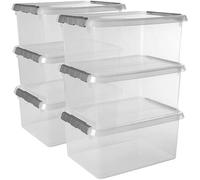 Sunware Comfort Line Boite Rangement 15L - 40x30x18cm - Lot de 6 - Boîte de rangement en plastique avec couvercle, adaptées aux vetement, jouets, materiel de bricolage et plus encore