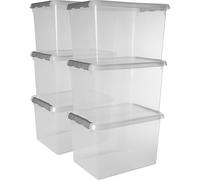 Sunware Comfort Line Boite Rangement 22L - 40x30x26cm - Lot de 6 - Boîte de rangement en plastique avec couvercle, adaptées aux vetement, jouets, materiel de bricolage et plus encore