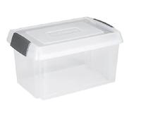 Sunware Nesta Lot de 3 boîtes de bureau 60 l + couvercle surélevé Transparent / métal