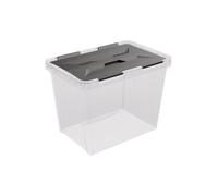 Sunware Onyx Boite de rangement plastique avec couvercle 15L - 36x23,5x26,3cm - Boite de rangement transparente empilable - paniers et boîtes de rangement