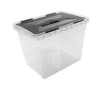 Sunware Onyx Boite de rangement plastique avec couvercle 15L - 36x23,5x26,3cm - Boite de rangement transparente empilable - paniers et boîtes de rangement