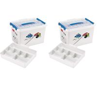 Sunware Q-Line Boite a Couture Vide 22L - 40x30x26cm - Avec insert - Boite Couture Rangement (Lot de 2)