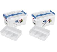 Sunware Q-Line Boite a Couture Vide 6L - 30x20x14,5cm - Avec Insert - Boite Couture Rangement (Lot de 2)