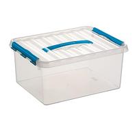 Sunware - Q-Line boîte de Rangement 15L Transparent Bleu - 40 x 30 x 18 cm