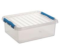 Sunware - Q-Line boîte de Rangement 25L Transparent Bleu - 50 x 40 x 18 cm