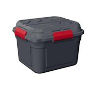 Sunware Q-line Boîte de rangement étanche 90 l - 60,1 x 53,1 x 42,5 cm - Boîte en plastique avec joint d'étanchéité - Verrouillable et empilable - Anthracite/rouge