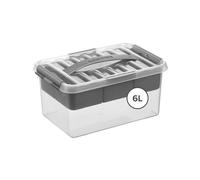 Sunware Q-line Boîte de rangement plastique 6 L 30x20x14,5 cm - Avec couvercle, insertion amovible