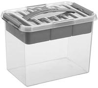 Sunware Q-line Boite de Rangement Plastique 9L - 30x20x22,3cm - Avec Couvercle - Avec Insertion Amovible - Paniers et boîtes de rangement