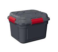 Sunware Q-Line Boite Rangement etanche 90L - 60,1x53,1x42,5cm - Grande boîte de rangement étanche en plastique avec couvercle et clips, adaptée au stockage dans des endroits humides et poussiéreux