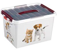 Sunwareshop Boîte à croquettes Q-line pour chien 22 L 40x30x26 cm - insertion amovible - empilable