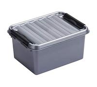 Sunware Q-Line Lot de 6 boîtes de rangement en métal Noir 2 l 20 x 15 x 10 cm