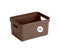 Sunware Sigma Home Boite de Rangement 13L - 35x24,6x18,3cm - Plastique - Panier rangement brun
