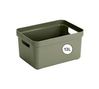 Sunware Sigma Home Boite de Rangement 13L - 35x24,6x18,3cm - Plastique - Panier rangement vert foncé