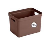 Sunware Sigma Home Boite de Rangement 18L - 35x24,6x24,3cm - Plastique - Panier rangement brun